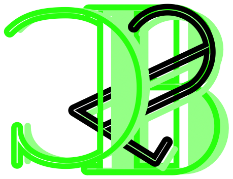C2B Logo mit grün-schwarzem Design auf transparentem Hintergrund, stilisiert für Branding und Musikprojekte.